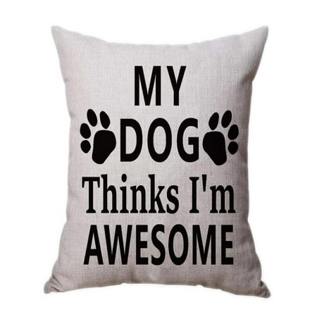 CARLTON GLOBAL Best Dog Lover Gifts Cotton Linen Throw Pillow Case Cushion