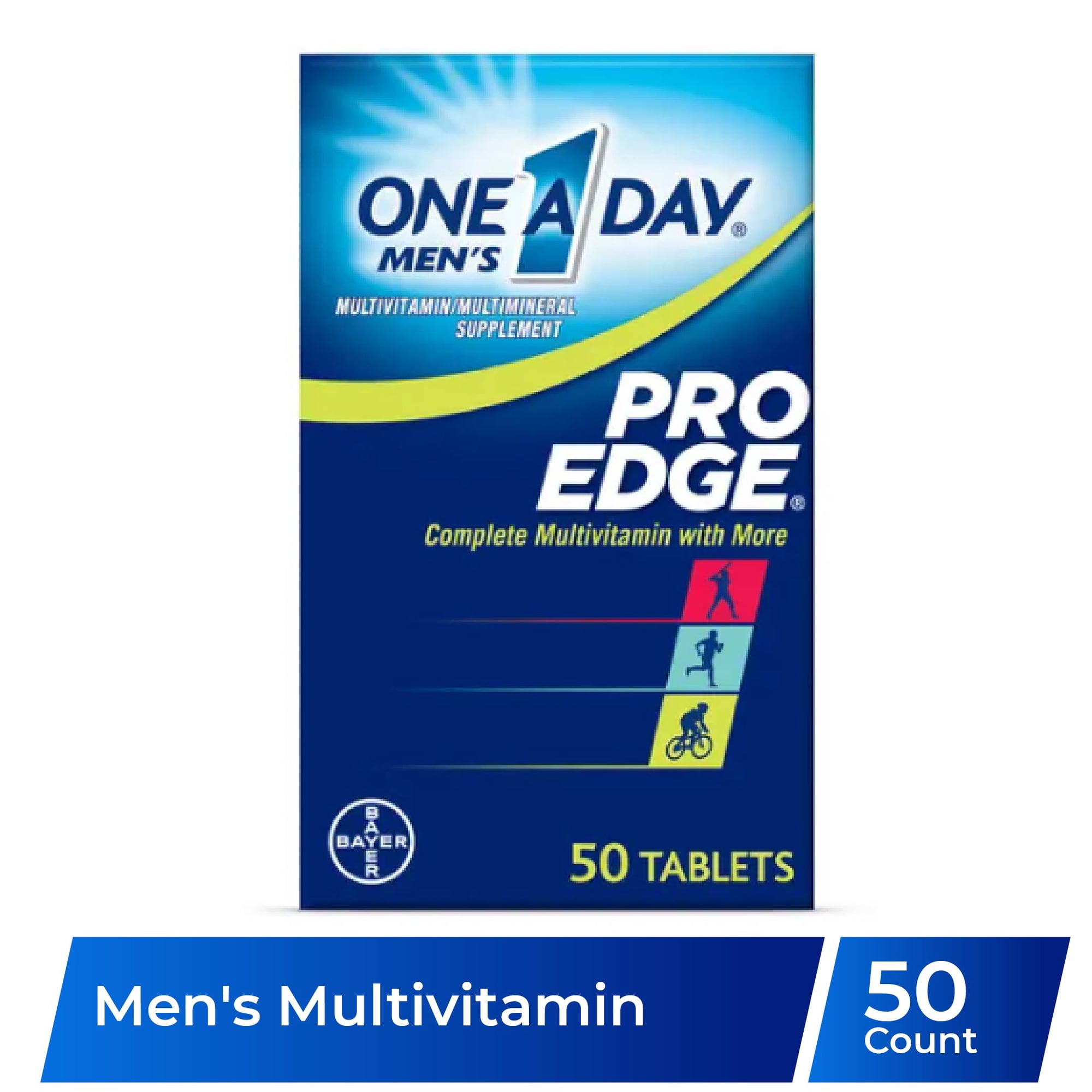 One A Day Men’s Pro Edge Multivitamin, Supplement with Vitamin A, C, D, E and Zinc for Immune Health Support and Magnesium for Healthy Muscle Function, 50 Count