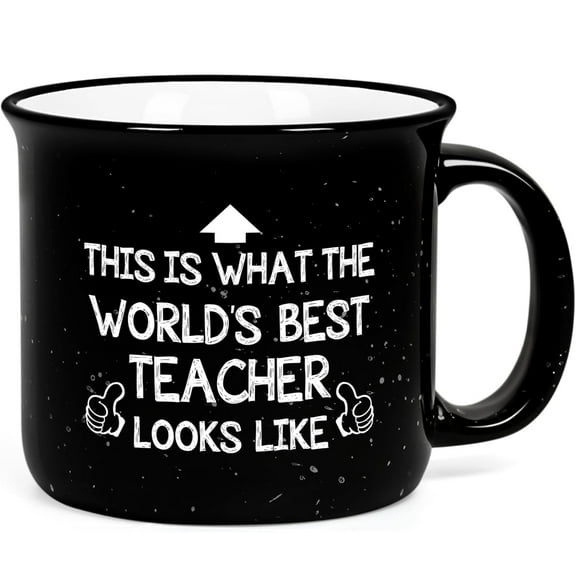 Futtumy Teacher Gifts, Teacher Appreciation Mugs, Teacher Appreciation Gifts for Women Men from Student, Black Coffee Mugs Ceramic Mug Tea Cup, 15 fl oz