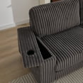 thumbnail image 3 of 110'' Oversized Corduroy Sectional Couch, L Shaped Corner Couch with Charge Station and Cup-holder, Deep Seat Comfy Upholstered Couches for Living Room, Not freely Combinable, Grey, 3 of 9