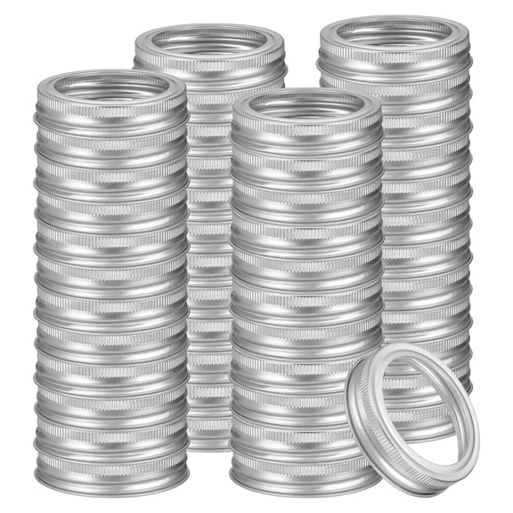 48pcs Mason Jar Split-Type Seals 2.76" Tinplate Canning Rings, Silver
