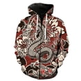 thumbnail image 5 of Sudadera con capucha y cremallera con diseño de dragón samurái y guerrero fantasma para hombre, estilo Harajuku, con estampado 3D de carpa, informal, de manga larga, para primavera, 5 of 5
