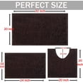 thumbnail image 2 of AIR-Brown Bathroom Mat 3 Pieces Ultra Soft Bathroom Rug Set Chenille Thick Absorbent Bathroom Mat,Non Slip PVC Backing Bath Rug, Plush Shaggy Bath Mats for Bathroom, Bedroom, Kitchen, 2 of 4