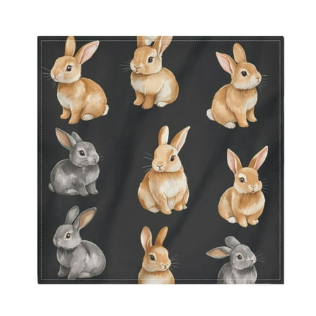

WOBOGO Cute Bunny Pet Rabbit Cloth Napkins 1 Piece Soft Elegant Touch Durable Absorbent Quick Drying for Elegant Dining