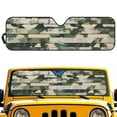 thumbnail image 2 of Yuyamidu Green Camo Windshield Sun Shade, Board Car Sunshade for Rubicon Sahara TJ JK JKU 2 & 4 Door-Blocks UV Rays Sun Visor Shield, 2 of 7