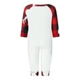 thumbnail image 4 of Elippeo Family Matching Christmas Pajamas, Baby Romper/Letter Santa Print Tops and Elk Christmas Tree Print Plaid Pants Sleepwear Set, 4 of 10