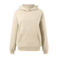 thumbnail image 4 of FASHOFT Hoodies for Women Oversized Sweatshirts Fall Fashion Outfits 2025 Casual Sweaters Tops Workout Winter Clothes Beige L, 4 of 5