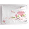 thumbnail image 1 of Dragonfly Pillow Sham Magnolia Branches and Leaves in Soft Tones Romance in Spring Concept, Decorative Standard Size Printed Pillowcase, 26 X 20 Inches, Pale Pink Lime Green, by Ambesonne, 1 of 2