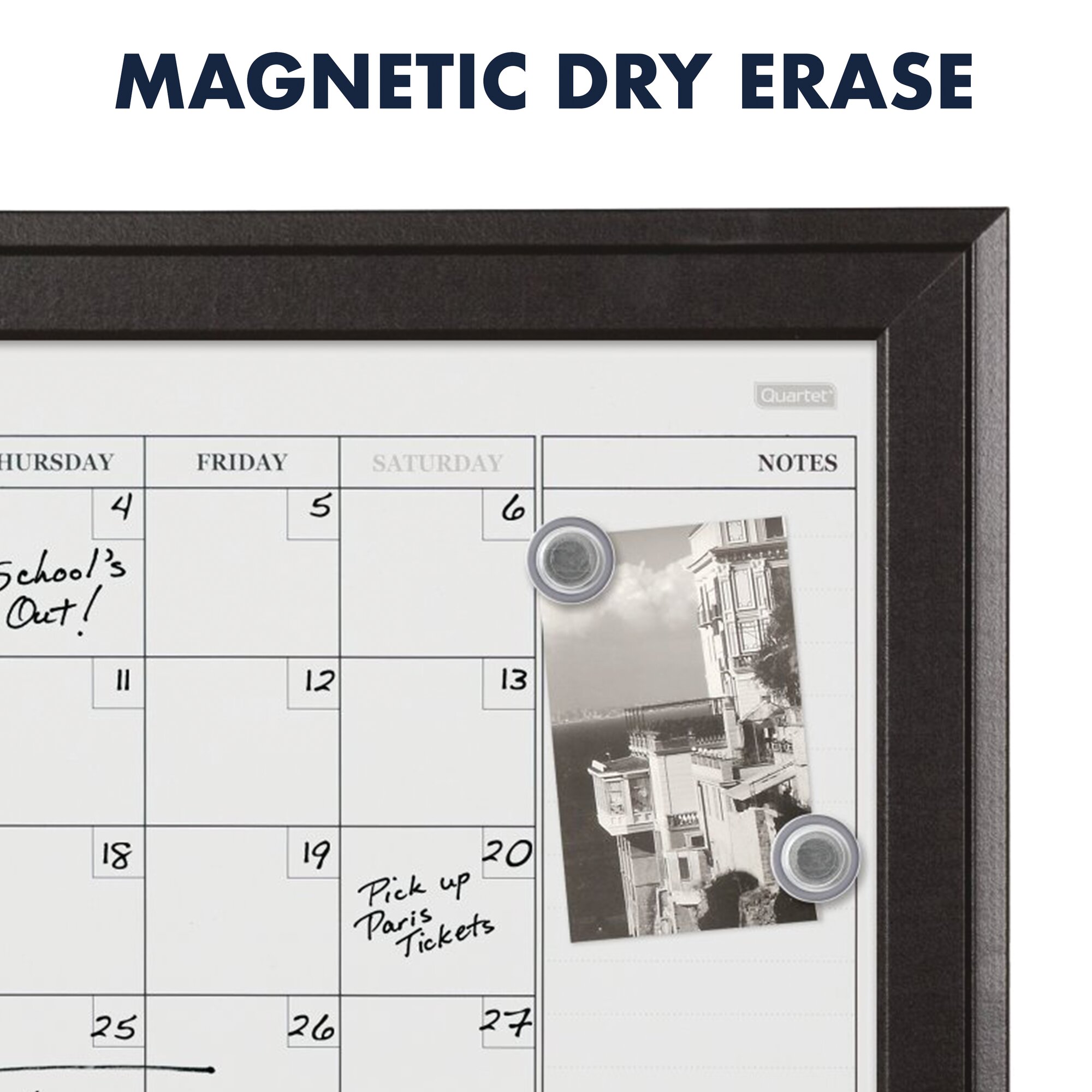 Quartet Combination Calendar Board, Espresso Frame (79275