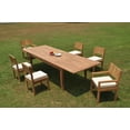 thumbnail image 1 of Grade-A Teak Dining Set: 6 Seater 7 Pc: 122" Atnas Double Extension Rectangle Table And 6 Veranda Chairs (2 Arm & 4 Armless Chairs) WholesaleTeak #WMVR16, 1 of 4
