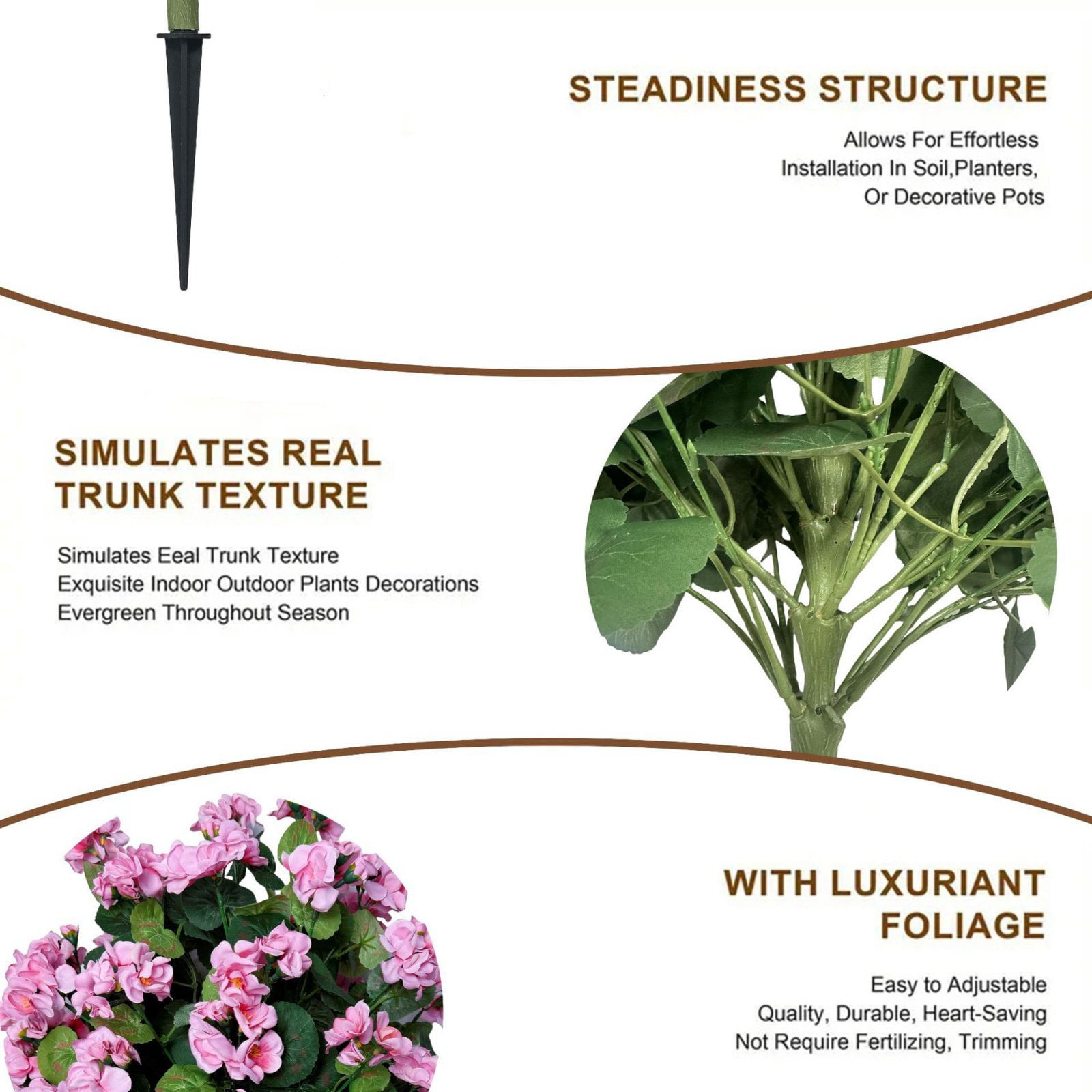 Artificial Boxwood Topiary Ball with Geraniums Flowers with Spikes for Outdoor, UV Resistant Faux Greenery Shrubs, Realistic Fake Bushes Plants for Garden, Yard, Front Porch, Patio Decor