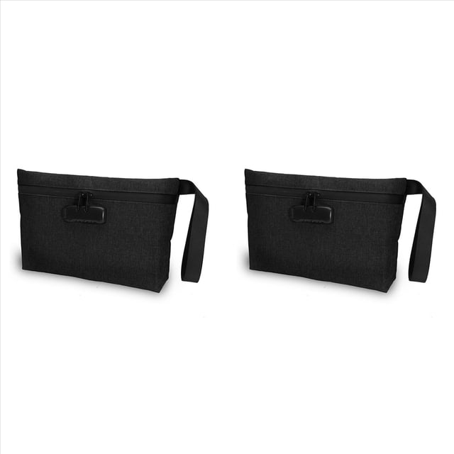 2X Money Bag with Lock, Lockable Cash Bag, Waterproof Bank Bag with Zipper and Lock for Cash, Cell Phone B