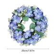 thumbnail image 3 of Anhility Artificial Flower Candle Rings Wreaths 7.87" for Pillars Wedding Centerpiece Table Decorations Fake Flower Eucalyptus Leaves Floral Candle Ring for Holiday Party Supplies (Blue), 3 of 6