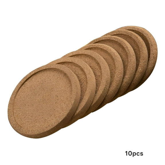 ACDANC 12 Pcs Simple Cork Coasters Round Absorbent Drink Coasters for Home Restaurant Office and Bar 10CM (No Patterns)