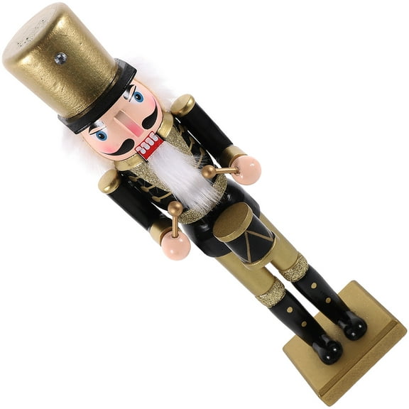 Raindrops Black Wooden Nutcracker Christmas Decoration Realistic Desktop Figurine Holiday Ornament