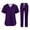 Purple #29, variant on Nurse Scrubs for Women Set Short Sleeve V Neck Medical Scrub Tops and Cargo Wide Leg Pants Solid Breathable Wrinkle-Resist 2 Pieces Outfit, S