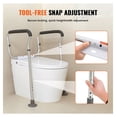 thumbnail image 2 of Toilet Safety Rail, Bathroom Grab Bar, Adjustable Width & Height, 300lbs Capacity, Handicap Support, Seniors, Padded Armrests, Secure Assist Handle, 2 of 7