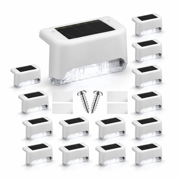 BlinkLLX Solar Deck Step Lights Waterproof LED Cool White 12 Pack