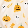 thumbnail image 7 of HILEELANG Toddler(18M-7T) Halloween Sweatshirt – 100% Cotton Pullover with Pumpkin Ghost and Leaf Print, Beige Fall Crewneck for Boys Girls 3 years old, 7 of 7