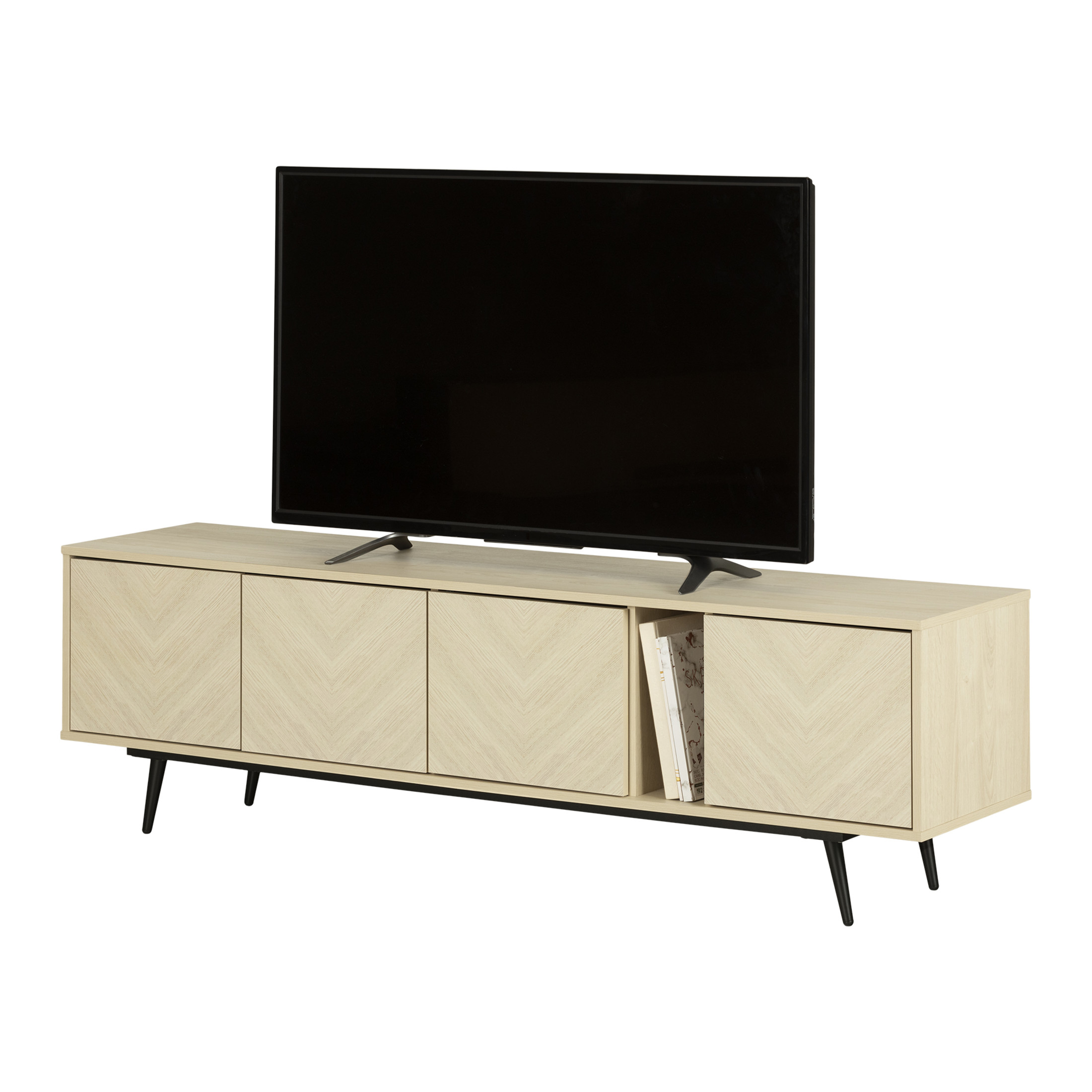 South Shore Oxford, Contemporary TV Stand,  Beige