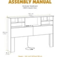 thumbnail image 2 of King Size Headboard only for Bedroom, Stylish King Bookcase Headboard with Built-in Charging Station & 2 LED Lights, Noise-Free King Wood HeadBoard with Storage, Bookshelf Headboard Black, 2 of 7