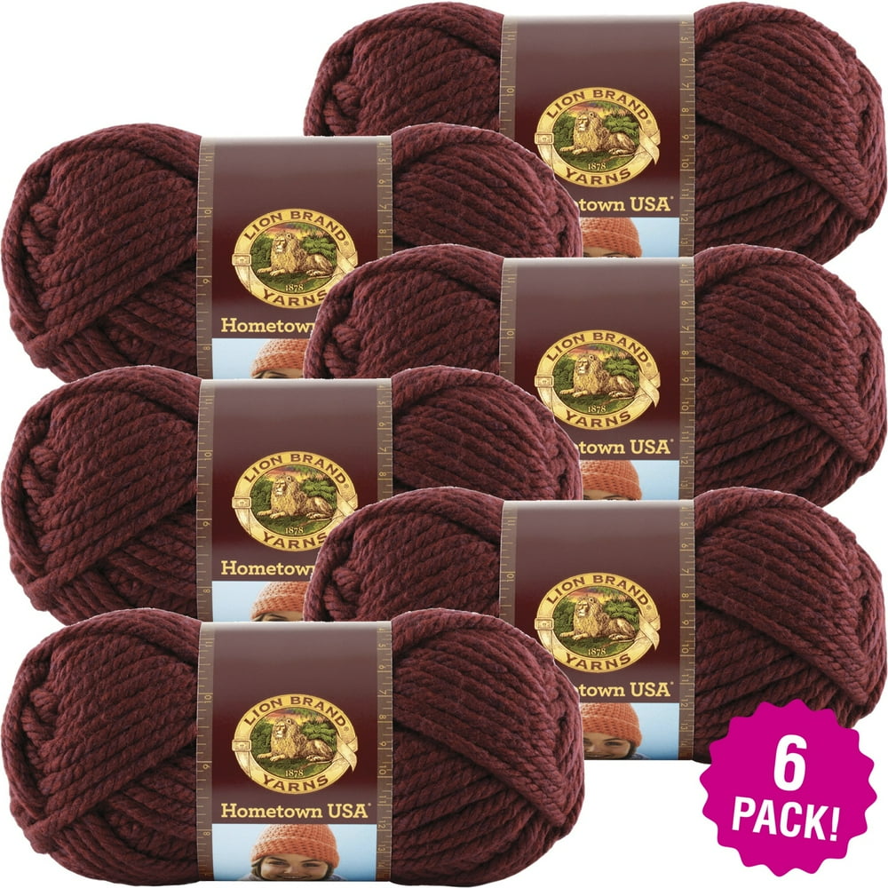 Lion Brand Hometown USA Yarn Napa Valley Pinot, Mulitpack of 6
