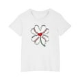 thumbnail image 2 of Amidoa Crewneck Girls Short Sleeve Cute Graphic Casual Cotton Summer Tee White,7 Years, 2 of 5