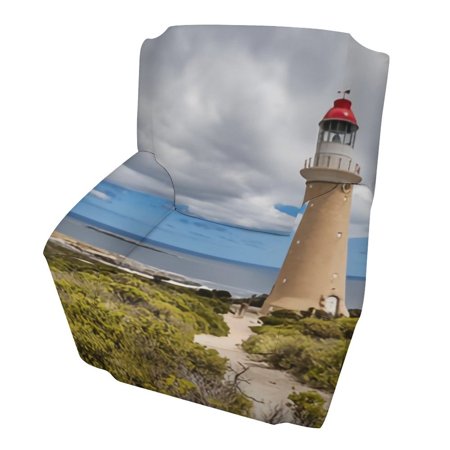 SKYSONIC Couch Covers Chair Cover, Beautiful Cape Du Couedic Lighthouse Stretch 1-Seater Sofa Cover, Washable Furniture Protector Slipcover for Pets