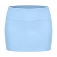 thumbnail image 6 of FAWUUDO Women's A-Line Skirt Cotton High Waist Solid Color Midi Skirts Elastic Waist Casual for Office Work Everyday Sky Blue, 6 of 6