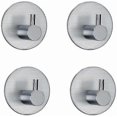 thumbnail image 1 of 4 sticky hooks, towel rack, stainless steel hook, single hook, free punching, for kitchen and living room, 4 stainless steel hooks (silver brushed rou, 1 of 5