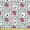 thumbnail image 2 of Ambesonne Floral Design Fabric by the Yard Upholstery, Garden Scene Flower, 5 Yards, White Pink Pale Mauve, 2 of 5