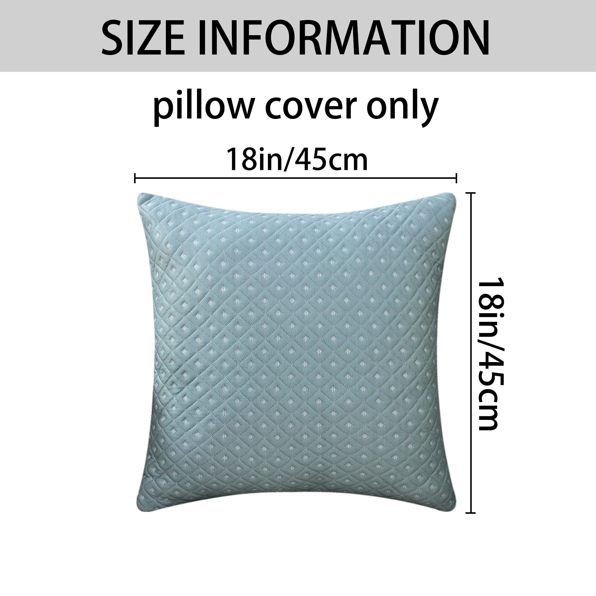 Unique Bargains Set of 2 Soft Modern Geometric Pillow Cushion Cases Blue 18" x 18"