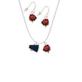 thumbnail image 2 of Delight Jewelry Silvertone Small Navy Blue Megaphone Red Lucky Ladybug Necklace and Dangle Earrings Set, 2 of 6