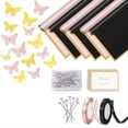 thumbnail image 1 of Juego de 200 hojas de papel de regalo para flores, 40 hojas de papel impermeable, ramo de flores negras y rosas., 1 of 4