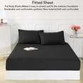 thumbnail image 6 of Yajisi Fitted Sheet Washable Solid Color Bed Sheet Breathable Fitted Mattress Protector for Bedroom Black 200x220cm / 79x87 inches, 6 of 9