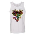 thumbnail image 2 of Wild Bobby, Keep It Wild Colorful Elephant Face Animal Lover Mens Graphic Tank Top, White, Large, 2 of 3