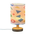 thumbnail image 7 of Yayeee Table Lamp for Bedroom Nightstand LED Portable Bedside Warm Light, Blue Retro Triangles, 7 of 7