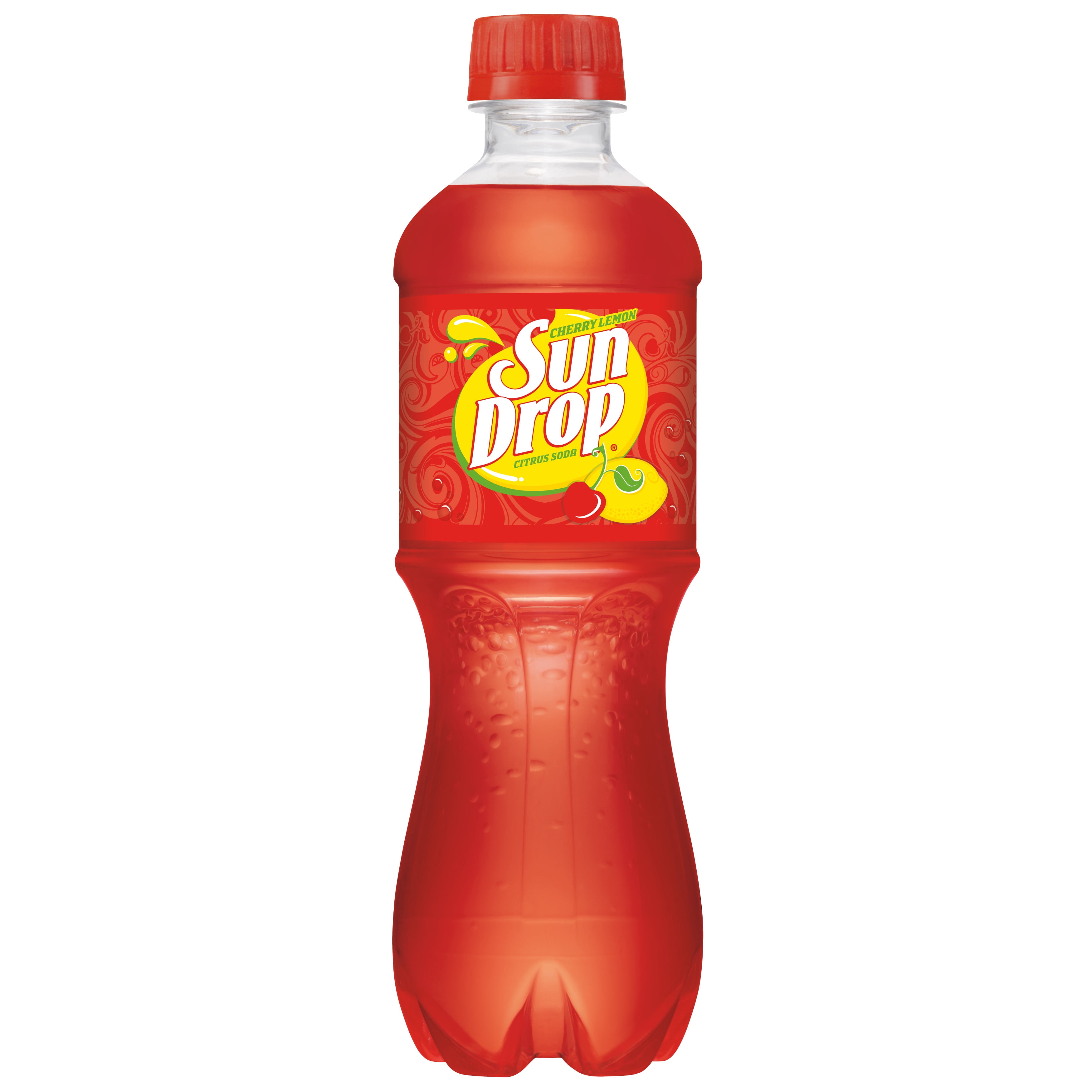 Sun Drop Cherry Lemon Citrus Soda Pop, 16.9 fl oz, 6 Pack Bottles