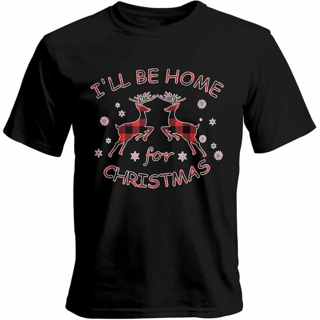 Camisetas gráficas informales de manga corta con diseño de reno y copo de nieve para hombre