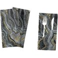 thumbnail image 5 of GZHJMY Cloth Napkin Black Gold Grey Marble Kitchen Dining Table Decor for Cocktail Gathering Party Holiday Wedding Everyday Use 1 Pack 20" × 20", 5 of 6