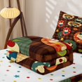 thumbnail image 6 of Homewish Kawaii Dog Rabbit Cat Zipper Full Size Comforter Sets with Fitted Sheet and 2 Pillowcases,Brown Plaid Zipper Bedding Set,Vintage Animal Decor,Polkadot Reversible,4pcs, 6 of 8