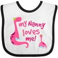 thumbnail image 3 of Inktastic My Nanny Loves Me Girls Baby Bib, 3 of 4