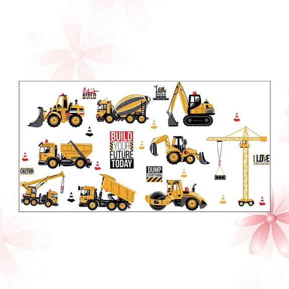 Soimiss Construction Wall Stickers Truck Shape PVC Wall Decor Kids Room Design 1Set