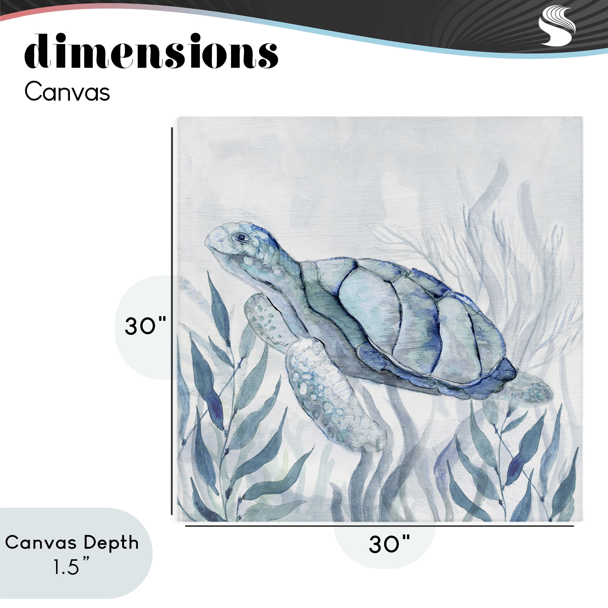 Stupell Industries Sea Turtle with Subtle Smile Canvas Wall Art, design by Janet Tava