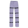 thumbnail image 3 of LIaqionyy Girls Striped Pants Workout Yoga Pant Casual Kids Elastic Waist Lightweight Wide Leg Trousers with Pockets, 3 of 7