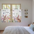 thumbnail image 3 of Easter Kitchen Curtains 45 Inch Length, Spring Watercolor Tulip Butterfly Flower Plant Tiers Curtains for Bathroom Bedroom Cafe, Light Filtering Small Window Treatment Short Drapes 2 Panels 42"Wx45"L, 3 of 8