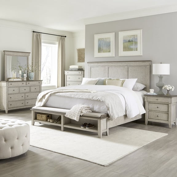 Liberty Furniture Industies, INC Ivy Hollow King Storage Bed, Dresser & Mirror, Chest, Night Stand