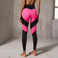 thumbnail image 2 of Fiaer Women's Fitness High Waist Yoga Pants Printed Stretch Legging Stretch Color Blocking Slim Fit Tummy Control Lifting Trousers Hot Pink L, 2 of 6