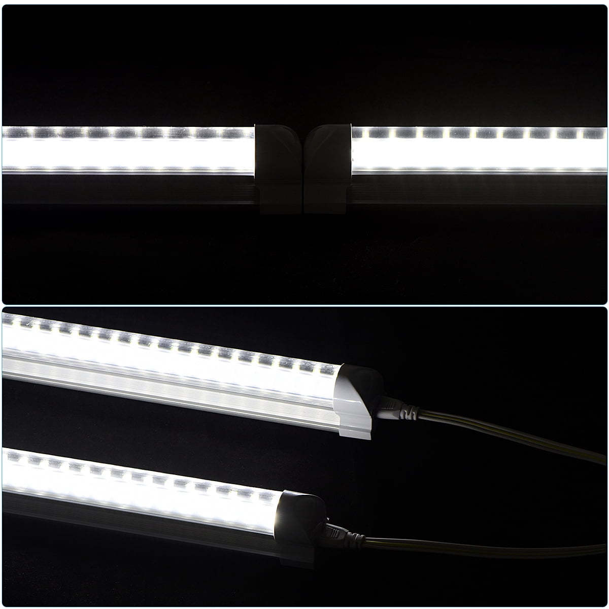 10Pack, Led Shop Lights,8FT LED Light 120W 5000K 19500LM Led Daylight,Garage Light Linkable Clear Cover Integrated V-Shape for Garage Warehouse Workbench Workshop