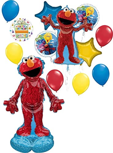 Elmo Birthday Party Supplies Giant 55 Inch Airloonz Balloon Bouquet Decorations